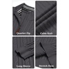 image:imageCOOFANDY Mens Quarter Zip Pullover Cable Knit Mock Neck Dress SweaterDark Grey