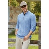image:imageCOOFANDY Mens Quarter Zip Pullover Cable Knit Mock Neck Dress SweaterLight Blue