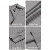 image:imageCOOFANDY Mens Quarter Zip Pullover Cable Knit Mock Neck Dress SweaterLight Grey