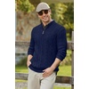 image:imageCOOFANDY Mens Quarter Zip Pullover Cable Knit Mock Neck Dress SweaterNavy Blue