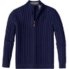image:imageCOOFANDY Mens Quarter Zip Pullover Cable Knit Mock Neck Dress SweaterNavy Blue