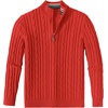 image:imageCOOFANDY Mens Quarter Zip Pullover Cable Knit Mock Neck Dress SweaterRed