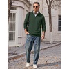 image:imageCOOFANDY Mens Quarter Zip Pullover Casual Cotton FleeceLined SweatshirtArmy Green