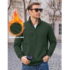 image:imageCOOFANDY Mens Quarter Zip Pullover Casual Cotton FleeceLined SweatshirtArmy Green
