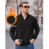 image:imageCOOFANDY Mens Quarter Zip Pullover Casual Cotton FleeceLined SweatshirtBlack