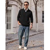 image:imageCOOFANDY Mens Quarter Zip Pullover Casual Cotton FleeceLined SweatshirtBlack