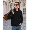image:imageCOOFANDY Mens Quarter Zip Pullover Casual Cotton FleeceLined SweatshirtBlack