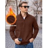 image:imageCOOFANDY Mens Quarter Zip Pullover Casual Cotton FleeceLined SweatshirtBrown
