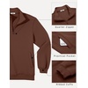 image:imageCOOFANDY Mens Quarter Zip Pullover Casual Cotton FleeceLined SweatshirtBrown