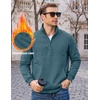 image:imageCOOFANDY Mens Quarter Zip Pullover Casual Cotton FleeceLined SweatshirtDark Blue