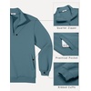 image:imageCOOFANDY Mens Quarter Zip Pullover Casual Cotton FleeceLined SweatshirtDark Blue