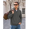 image:imageCOOFANDY Mens Quarter Zip Pullover Casual Cotton FleeceLined SweatshirtDrak Grey