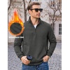 image:imageCOOFANDY Mens Quarter Zip Pullover Casual Cotton FleeceLined SweatshirtDrak Grey