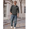 image:imageCOOFANDY Mens Quarter Zip Pullover Casual Cotton FleeceLined SweatshirtDrak Grey