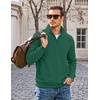 image:imageCOOFANDY Mens Quarter Zip Pullover Casual Cotton FleeceLined SweatshirtGreen