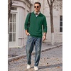 image:imageCOOFANDY Mens Quarter Zip Pullover Casual Cotton FleeceLined SweatshirtGreen