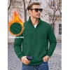 image:imageCOOFANDY Mens Quarter Zip Pullover Casual Cotton FleeceLined SweatshirtGreen