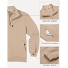 image:imageCOOFANDY Mens Quarter Zip Pullover Casual Cotton FleeceLined SweatshirtKhaki