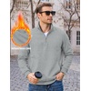 image:imageCOOFANDY Mens Quarter Zip Pullover Casual Cotton FleeceLined SweatshirtLight Grey