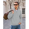image:imageCOOFANDY Mens Quarter Zip Pullover Casual Cotton FleeceLined SweatshirtLight Grey