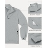 image:imageCOOFANDY Mens Quarter Zip Pullover Casual Cotton FleeceLined SweatshirtLight Grey