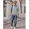 image:imageCOOFANDY Mens Quarter Zip Pullover Casual Cotton FleeceLined SweatshirtLight Grey