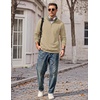 image:imageCOOFANDY Mens Quarter Zip Pullover Casual Cotton FleeceLined SweatshirtLight Khaki