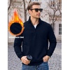 image:imageCOOFANDY Mens Quarter Zip Pullover Casual Cotton FleeceLined SweatshirtNavy Blue