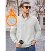 image:imageCOOFANDY Mens Quarter Zip Pullover Casual Cotton FleeceLined SweatshirtWhite