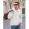 image:imageCOOFANDY Mens Quarter Zip Pullover Casual Cotton FleeceLined SweatshirtWhite
