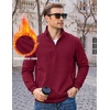 image:imageCOOFANDY Mens Quarter Zip Pullover Casual Cotton FleeceLined SweatshirtWine Red
