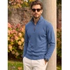 image:imageCOOFANDY Mens Quarter Zip Pullover Fleece Lightweight Mock Neck SweatshirtBlue