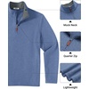 image:imageCOOFANDY Mens Quarter Zip Pullover Fleece Lightweight Mock Neck SweatshirtBlue