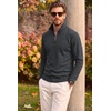 image:imageCOOFANDY Mens Quarter Zip Pullover Fleece Lightweight Mock Neck SweatshirtDark Gray
