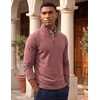 image:imageCOOFANDY Mens Quarter Zip Pullover Fleece Lightweight Mock Neck SweatshirtDark Red