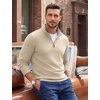 image:imageCOOFANDY Mens Quarter Zip Pullover Fleece Lightweight Mock Neck SweatshirtKhaki