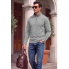 image:imageCOOFANDY Mens Quarter Zip Pullover Fleece Lightweight Mock Neck SweatshirtLight Gray