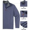image:imageCOOFANDY Mens Quarter Zip Pullover Fleece Lightweight Mock Neck SweatshirtNavy Blue