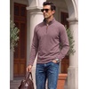 image:imageCOOFANDY Mens Quarter Zip Pullover Fleece Lightweight Mock Neck SweatshirtWine Red