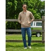 image:imageCOOFANDY Mens Quarter Zip Pullover Long Sleeve Sweatshirt Kangaroo PocketAll Khaki
