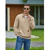 image:imageCOOFANDY Mens Quarter Zip Pullover Long Sleeve Sweatshirt Kangaroo PocketAll Khaki