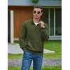 image:imageCOOFANDY Mens Quarter Zip Pullover Long Sleeve Sweatshirt Kangaroo PocketArmy Green