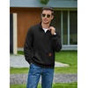 image:imageCOOFANDY Mens Quarter Zip Pullover Long Sleeve Sweatshirt Kangaroo PocketBlack