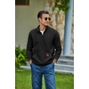 image:imageCOOFANDY Mens Quarter Zip Pullover Long Sleeve Sweatshirt Kangaroo PocketBlack
