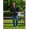 image:imageCOOFANDY Mens Quarter Zip Pullover Long Sleeve Sweatshirt Kangaroo PocketBlack