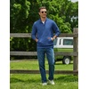 image:imageCOOFANDY Mens Quarter Zip Pullover Long Sleeve Sweatshirt Kangaroo PocketDark Blue