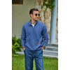 image:imageCOOFANDY Mens Quarter Zip Pullover Long Sleeve Sweatshirt Kangaroo PocketDark Blue