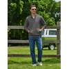 image:imageCOOFANDY Mens Quarter Zip Pullover Long Sleeve Sweatshirt Kangaroo PocketDark Gray