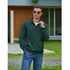image:imageCOOFANDY Mens Quarter Zip Pullover Long Sleeve Sweatshirt Kangaroo PocketGreen
