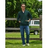 image:imageCOOFANDY Mens Quarter Zip Pullover Long Sleeve Sweatshirt Kangaroo PocketGreen
